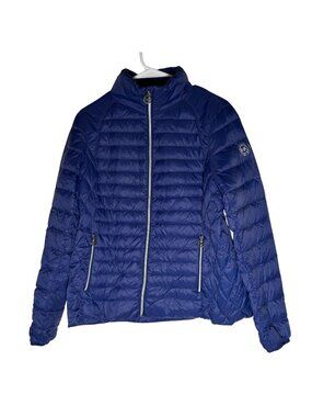 Michael Kors Packable Down Fill Puffer Jacket Navy Blue Size Large